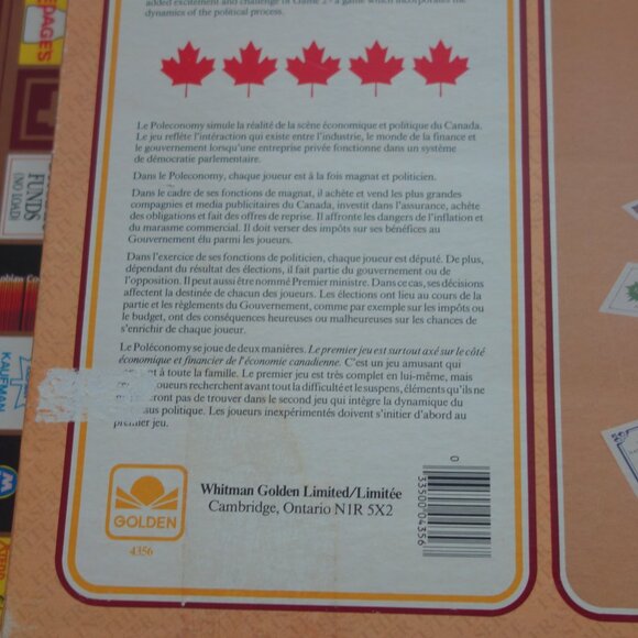 Vintage Poleconomy The Game of Canada Board Game/Le Jeu du Canada English/French - Picture 16 of 16